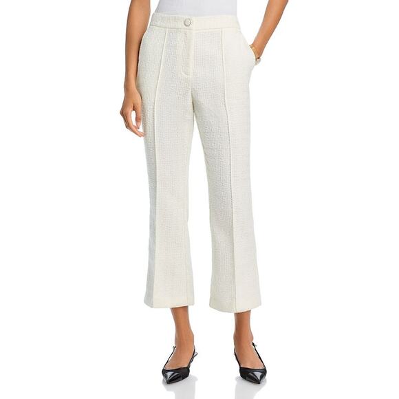 Milly 'Betsy' Cream Polyester Bouclé Pants Size 2